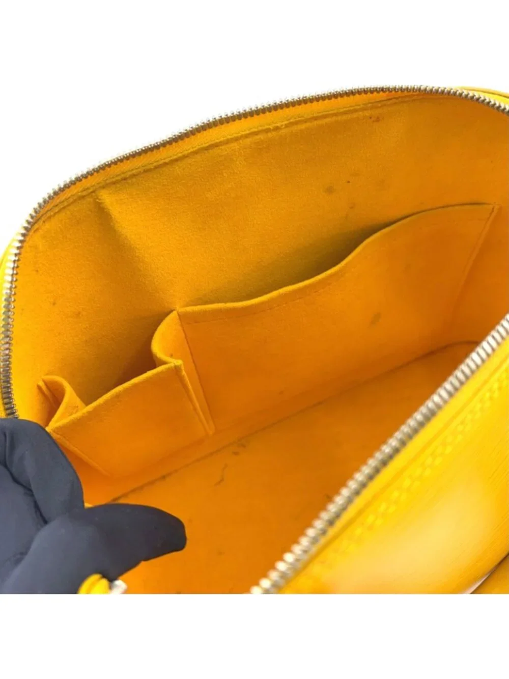 Louis Vuitton Alma PM Epi Citron Leather Yellow Handbag Silver